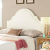 Catherine Upholstered Queen Headboard, Antique White Woven