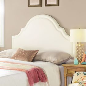 Catherine Upholstered Queen Headboard, Antique White Woven
