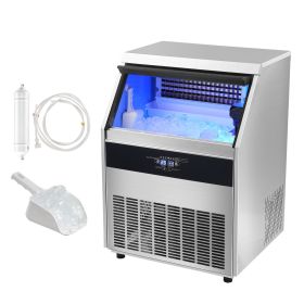 Commercial Ice Maker, 330lbs/24H, Ice Maker Machine, 126 Ice Cubes in 12-15 Minutes