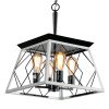 4-Light Farmhouse Chandeliers For Dining Room White(No Bulbs)