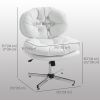 Computer Desk Chair, Armless Office Chair with Wide Padded Seat and Adjustable Height, White