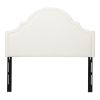 Catherine Upholstered Queen Headboard, Antique White Woven