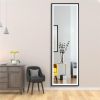 22" x 65" Led Lighted Full Length Mirror; Body Mirrors with Sand black Frame; Touch Switch and Stepless Dimmable