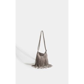 Artistic Tassel Simple And Popular Shoulder Bag (Option: Gray)