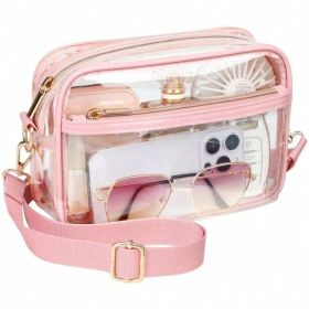 Clear Purse Stadium Transparent Messenger Bag Stadium Approved For Men And Women Clear CrossBody Bag, Clear Bag, Purse, Black Purse, Carteras Para Muj (Option: BAA012AAI)
