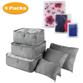 9Pcs Set Clothes Storage Bags Water-Resistant Travel Luggage Organizer Clothing Packing Cubes For Blouse Hosiery Stocking Underwear (Option: Gray-4Set36Pcs)