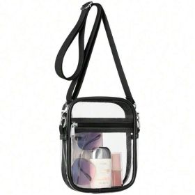 Clear Purse Stadium Transparent Messenger Bag Stadium Approved For Men And Women Clear CrossBody Bag, Clear Bag, Purse, Black Purse, Carteras Para Muj (Option: BAA011AAA)