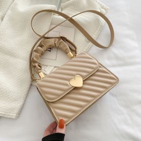 Women Handbags Fashion Chain Shoulder Bags With Love Metal Design (Option: Khaki)