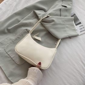 Simple and versatile net red underarm bag (Option: White)