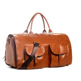 Portable Folding Outdoor Multifunctional Luggage Bag (Option: Brown-56cmÃ—33cmÃ—32cm)