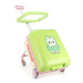 20 Inch Detachable Suitcase, Children's Suitcase, Cycling Luggage, Handcart Luggage, TSA Lock, Universal Wheel Multifunctional Lockable Rolling Suitca (Option: Green)