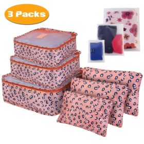 9Pcs Set Clothes Storage Bags Water-Resistant Travel Luggage Organizer Clothing Packing Cubes For Blouse Hosiery Stocking Underwear (Option: Leopard-3Set27Pcs)