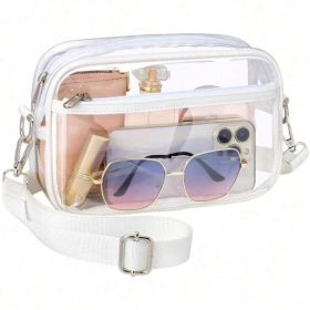 Clear Purse Stadium Transparent Messenger Bag Stadium Approved For Men And Women Clear CrossBody Bag, Clear Bag, Purse, Black Purse, Carteras Para Muj (Option: BAA012AAC)