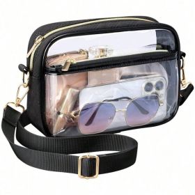 Clear Purse Stadium Transparent Messenger Bag Stadium Approved For Men And Women Clear CrossBody Bag, Clear Bag, Purse, Black Purse, Carteras Para Muj (Option: BAA013AAA)