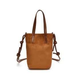 Women's Crossbody Bag Autumn And Winter Retro Leopard Print Shoulder Bag Anime New Versatile Suede Phone Bag (Option: Brown)