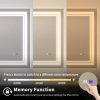 LED Lighted Bathroom Wall Mounted Mirror with High Lumen+Anti-Fog Separately Control+Dimmer Function