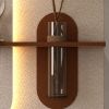 Adjustable 3-Color LED Sandstone Wall Decor with Simulated Green Plants - 3D Art Sculpture, Glass Vase & Rabbit Statue